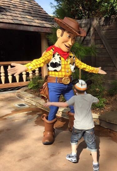 Meeting Woody at Disney World