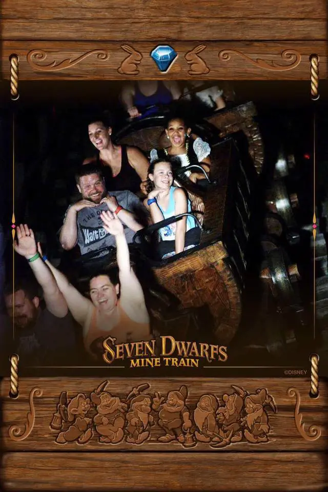 Seven Dwarfs Mine Train Photo Fun - Disney World Memory Maker Photo