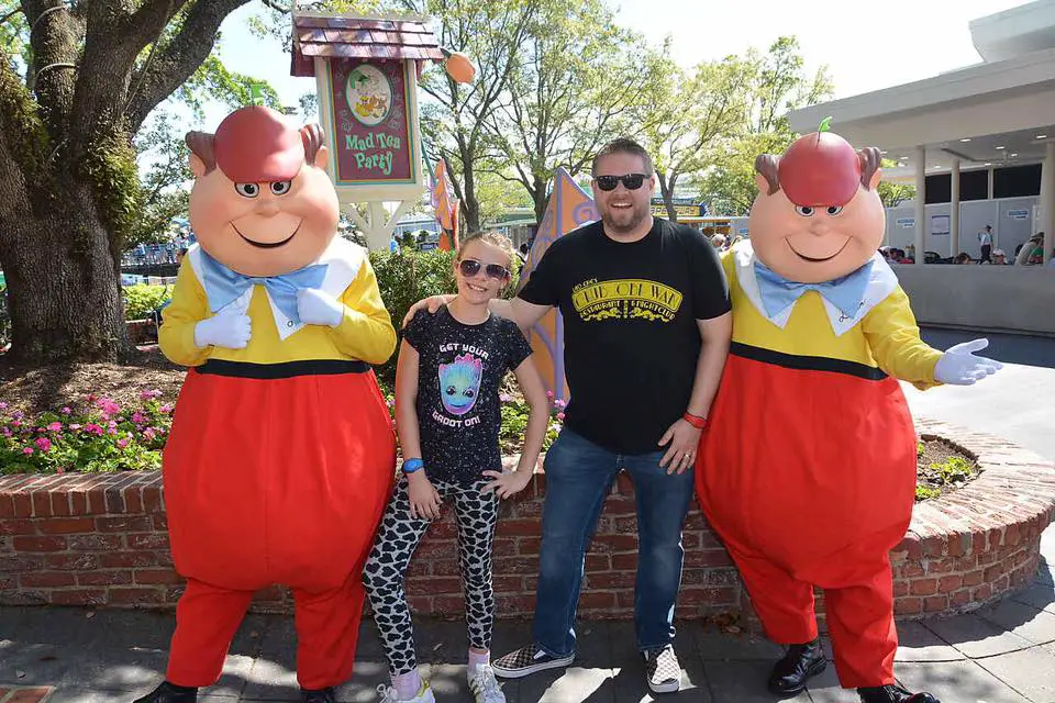 Meeting Tweedledum & Tweedledee at Magic Kingdom - Disney World Memory Maker Photo