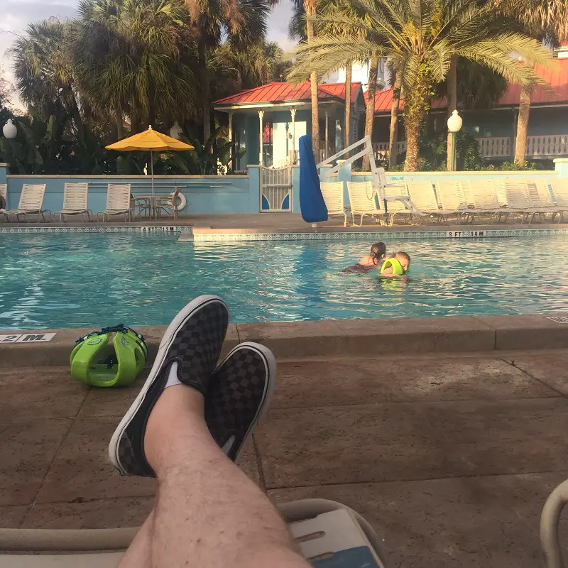 Relaxing by the pool at our Disney World Resort