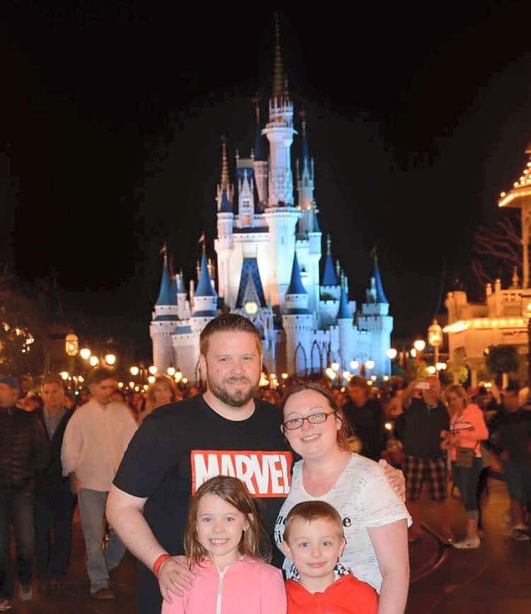 Photo in front of Cinderella Castle on Main Street