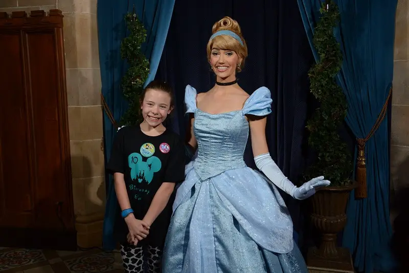 Meeting Cinderella before being seated at our table