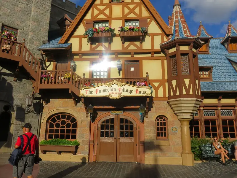 The Pinocchio Village Haus offers quick service meals to eat in Magic Kingdom