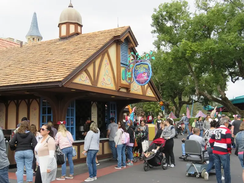 Cheshire Cafe offers snacks to eat and drinks in Magic Kingdom