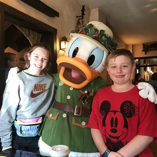 Meeting Donald Duck at Tusker House