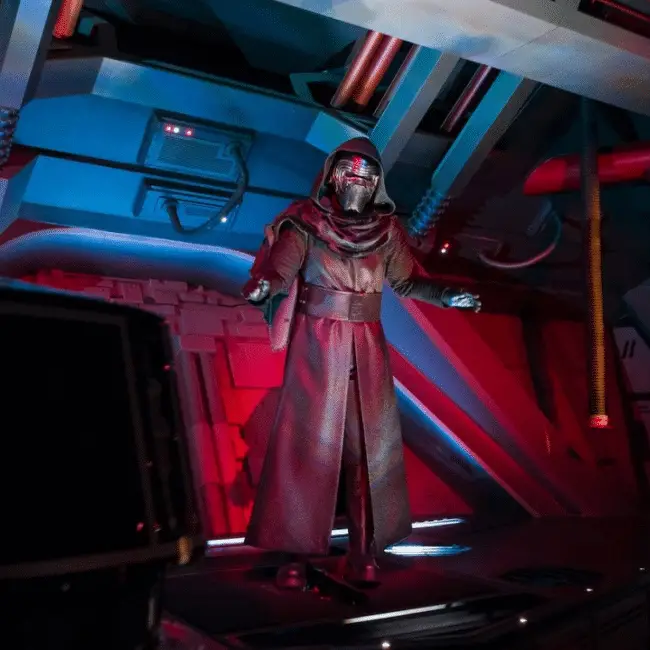 Kylo Ren features during the Rise of the Resistance Ride