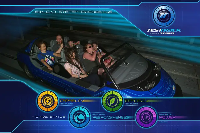 Test track is fast with sudden stops and could cause motion sickness