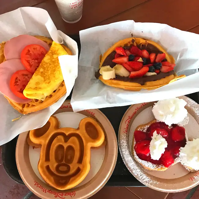 Mickey Waffles and Waffle Sandwiches at Sleep Hollow