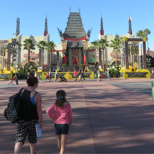 Exploring Hollywood Studios with our backpack