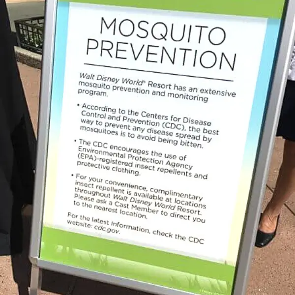 why are there no mosquitoes at disney world - Mosquito Prevention Sign