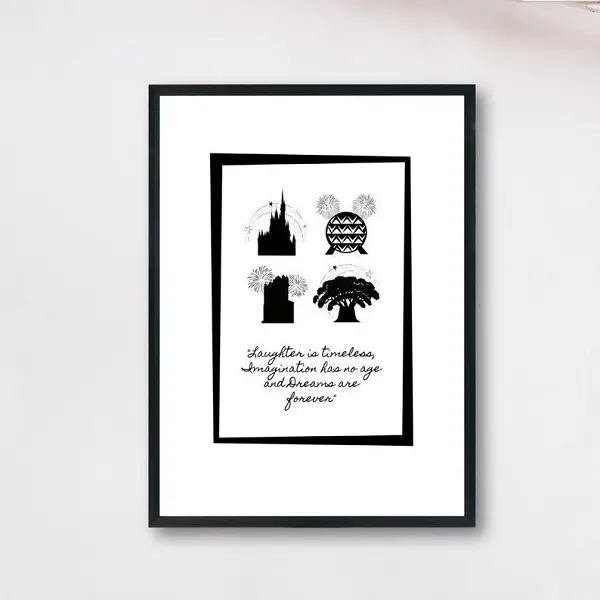 Disney World Four Parks and Walt Disney Quote Printable Wall Art