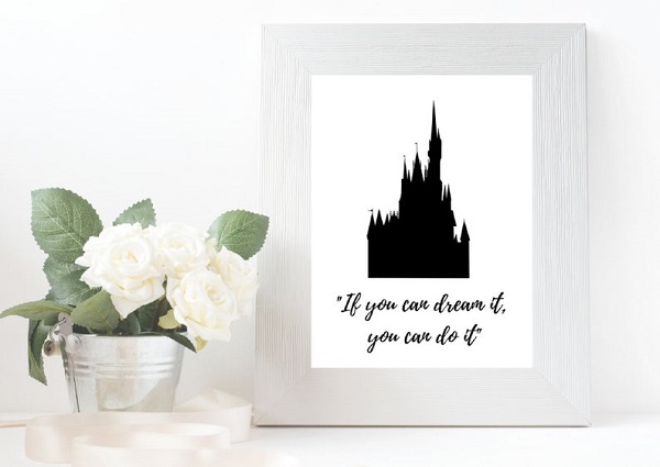 Walt Disney World Castle and Walt Disney Quote