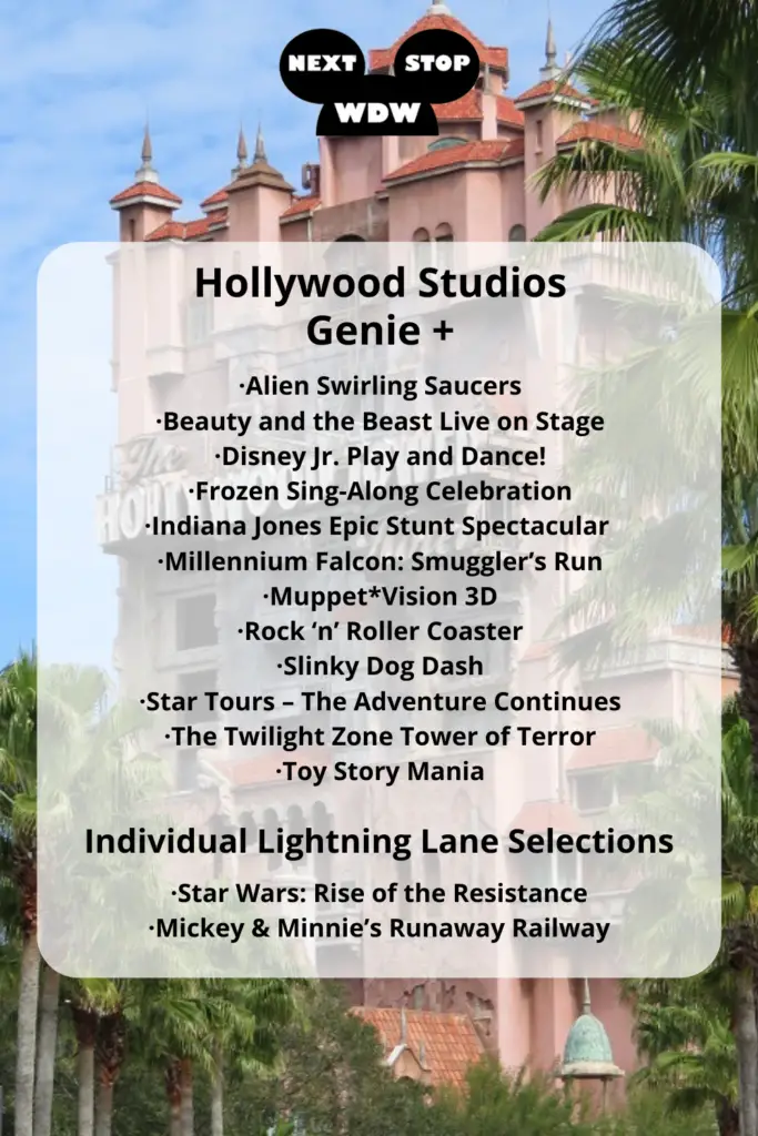 Hollywood Studios Genie + Overview