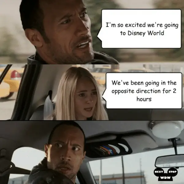 Getting to Disney World by Car meme