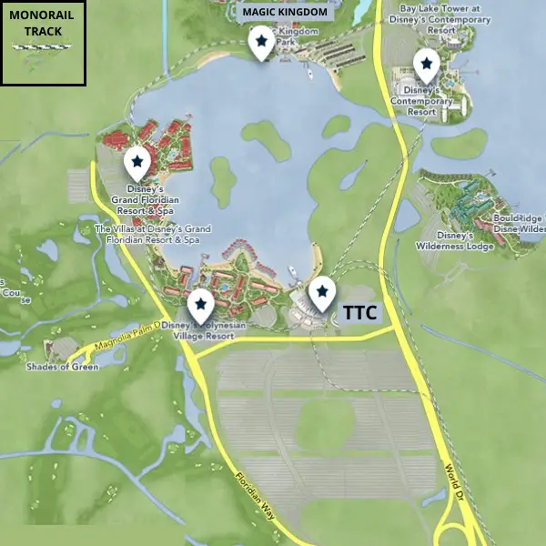 Disney Magic Kingdom Resort Monorail Map 
