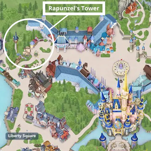 Map of Rapunzel's Tower at Magic Kingdom - Wlat Disney World