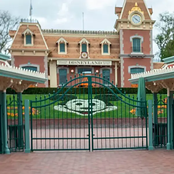 The Disneyland Gates are painted in go away green