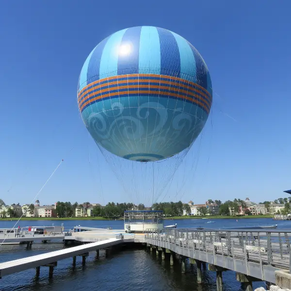 The balloon on its landing dock.
