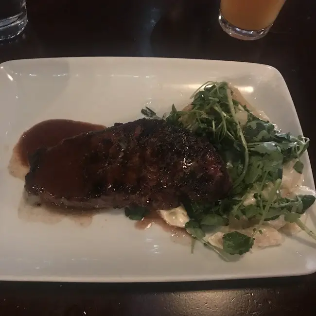 The wonderful steak at Mama Melrose’s Ristorante Italiano