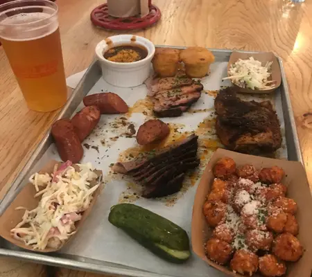 Lots of BBQ meats on this Polite Pig platter.