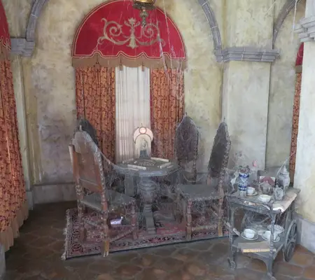 The abandoned look of Tower of Terror is spooky as you enter the building.