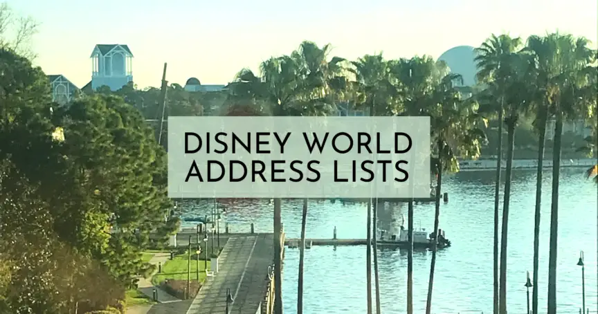 Disney World Resort Addresses and Zip Codes