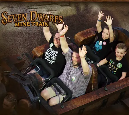 Lap bars on Seven Dwarfs Mine Train at Magic Kingdom - Disney World Weight Limits