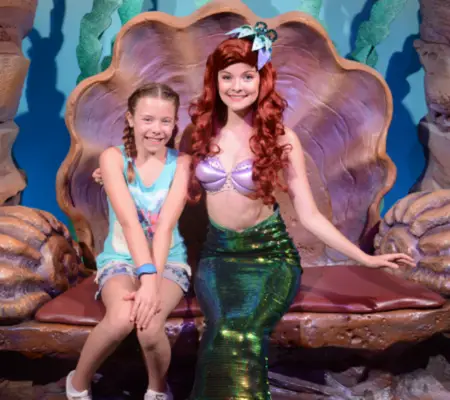 Meeting Ariel the Little Mermaid in her grotto