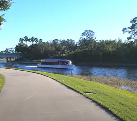 The scenic walkway from Epcot to Hollywood Studios