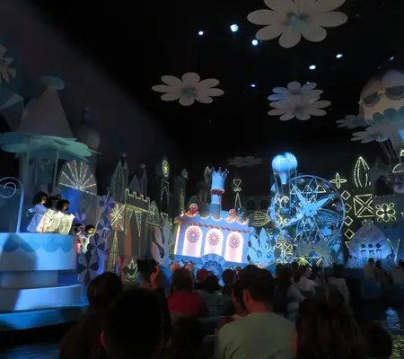 It's a Small World finale scene featuring North America and a variety of countries from the ride.