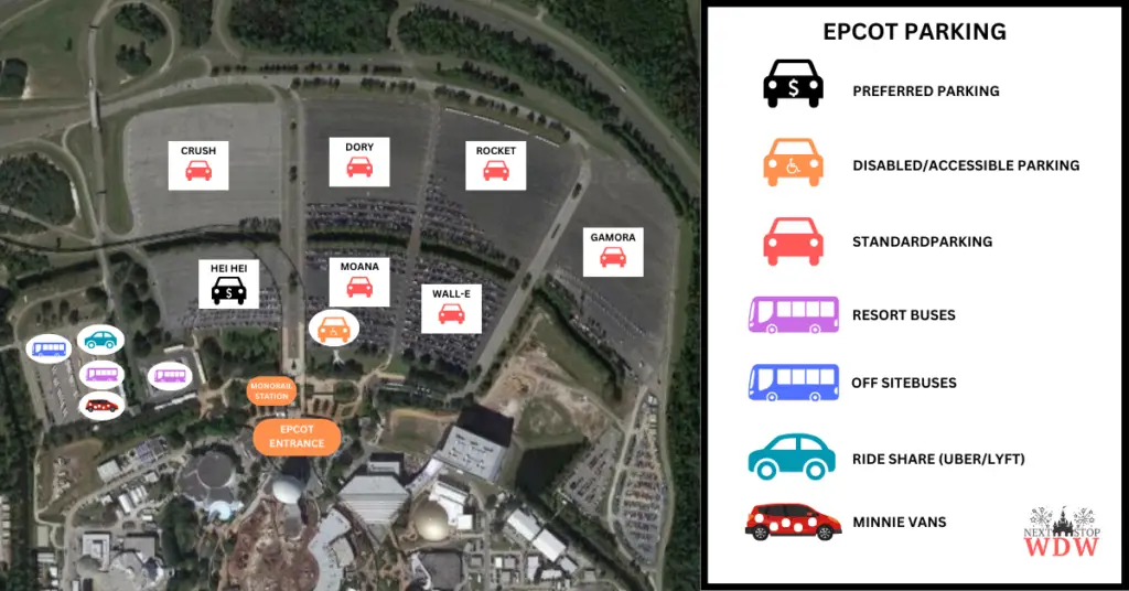 EPCOT PARKING MAP