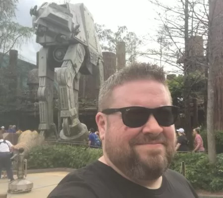 Me in Front of the Star Tours AT-AT at Hollywood Studios